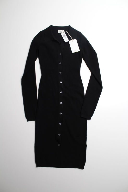 Aritzia Wilfred black ‘cove’ button front dress, size xs *new with tags