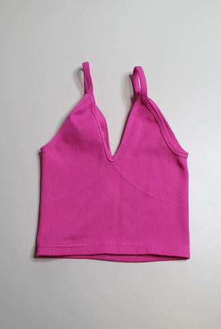 Free People Movement pink happiness runs v neck stretchy tank top, size xs/s