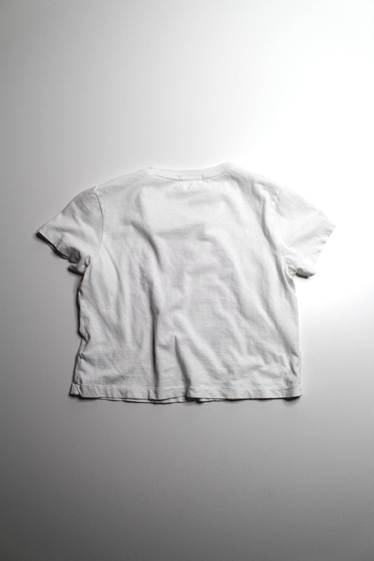 Aritzia Denim Forum white cropped t shirt, size xs