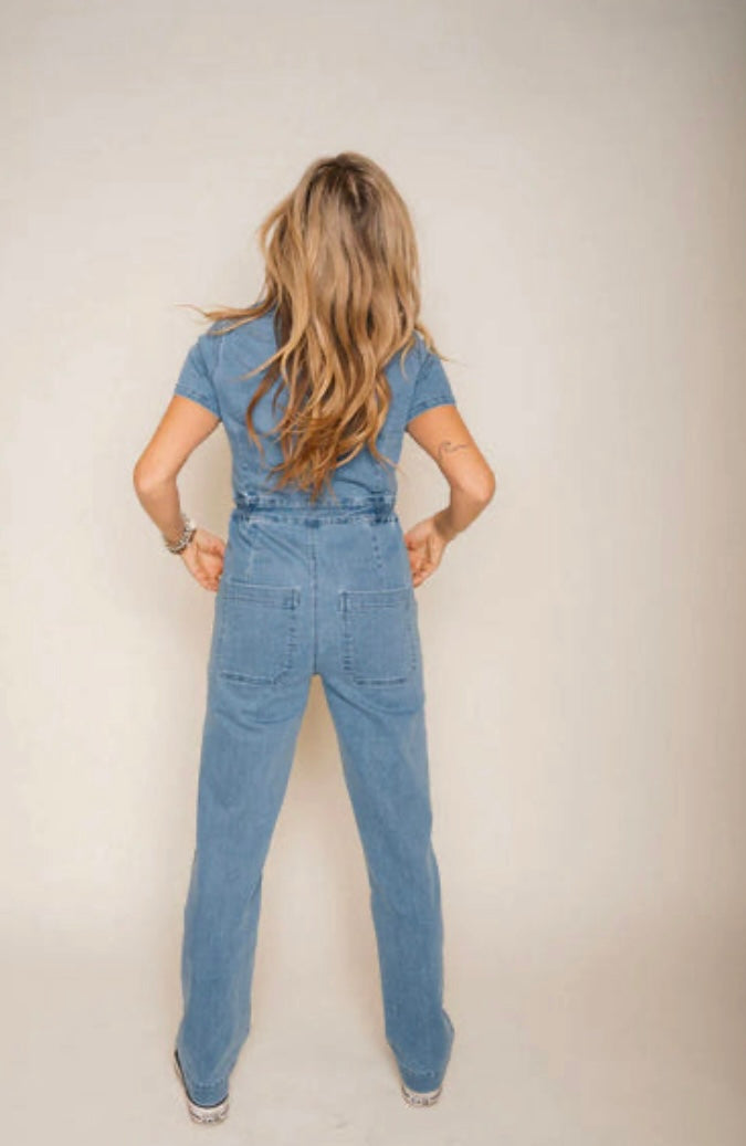 Jackson Rowe straight leg ‘chalet’ denim jumpsuit, size medium (additional 20% off)