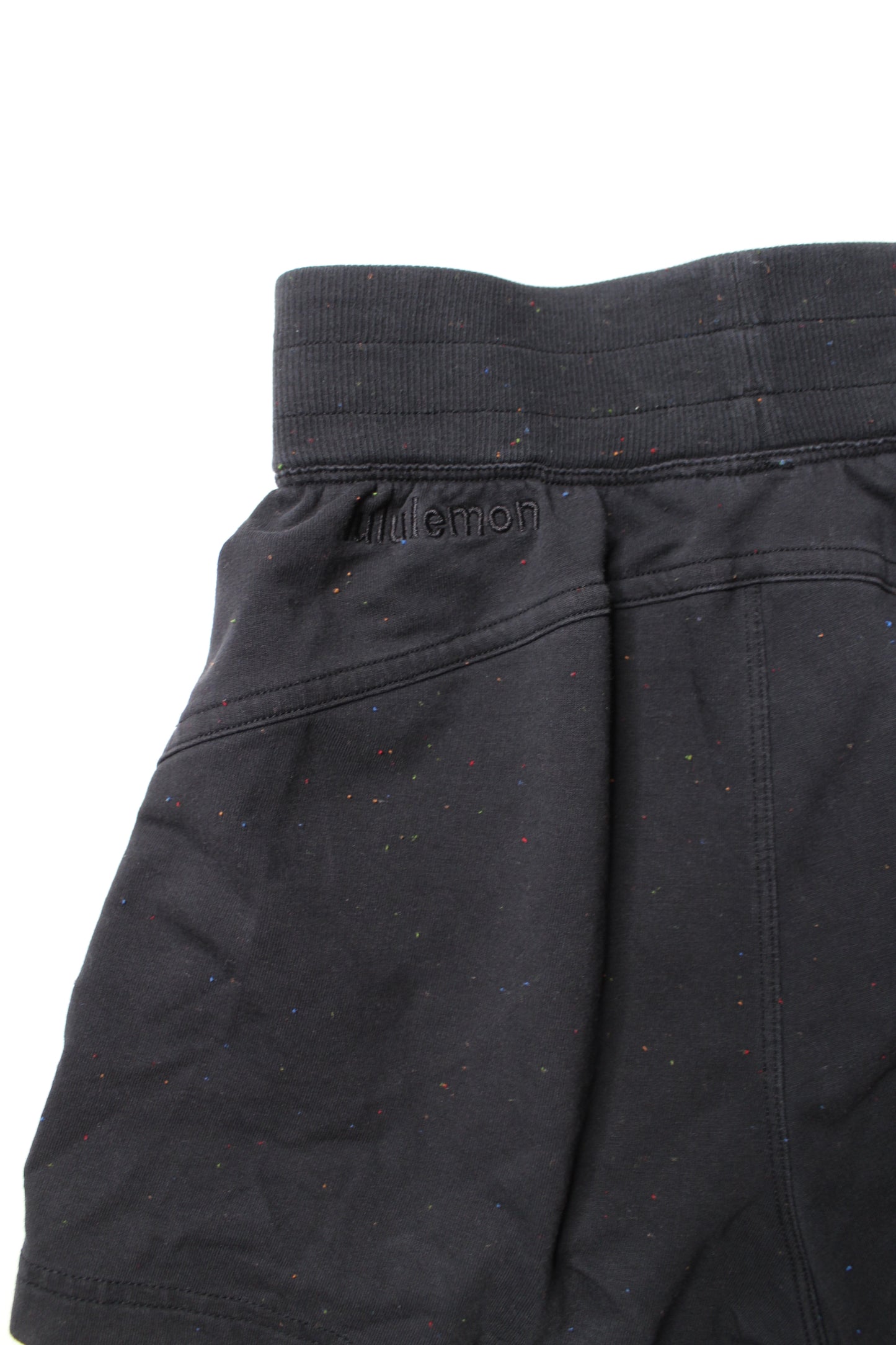 Lululemon black confetti high rise shorts, no size. Fits like 2 *embroiderered