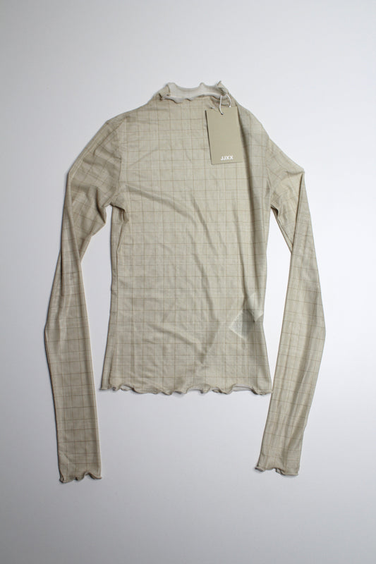 Jack & Jones beige sheer mock neck long sleeve, size xs *new with tags (price reduced: was $30)