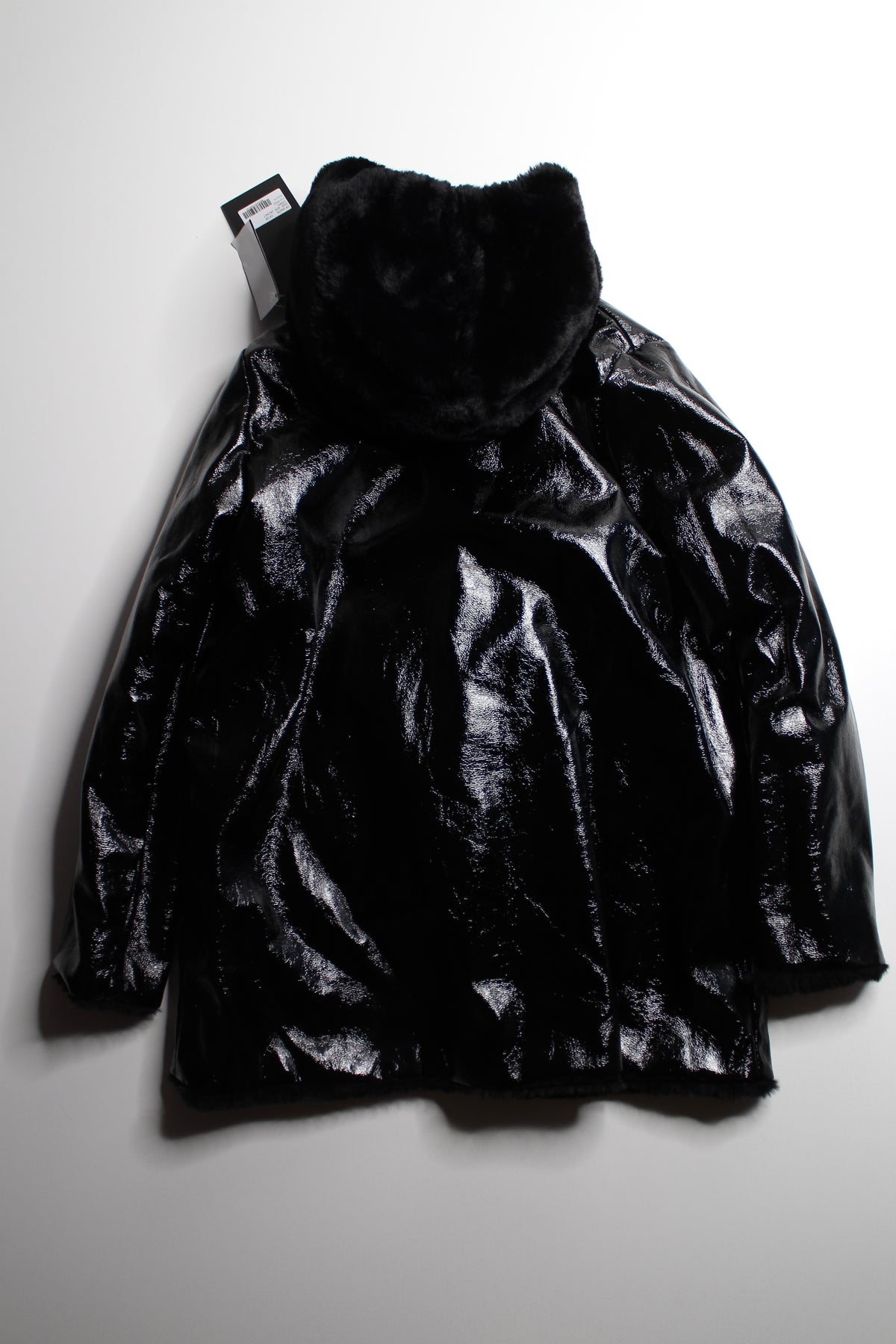 Life Oofwear (Sporting Life) black reversible faux fur ‘Teddy’ coat, Euro size 44 (large) *new with tags