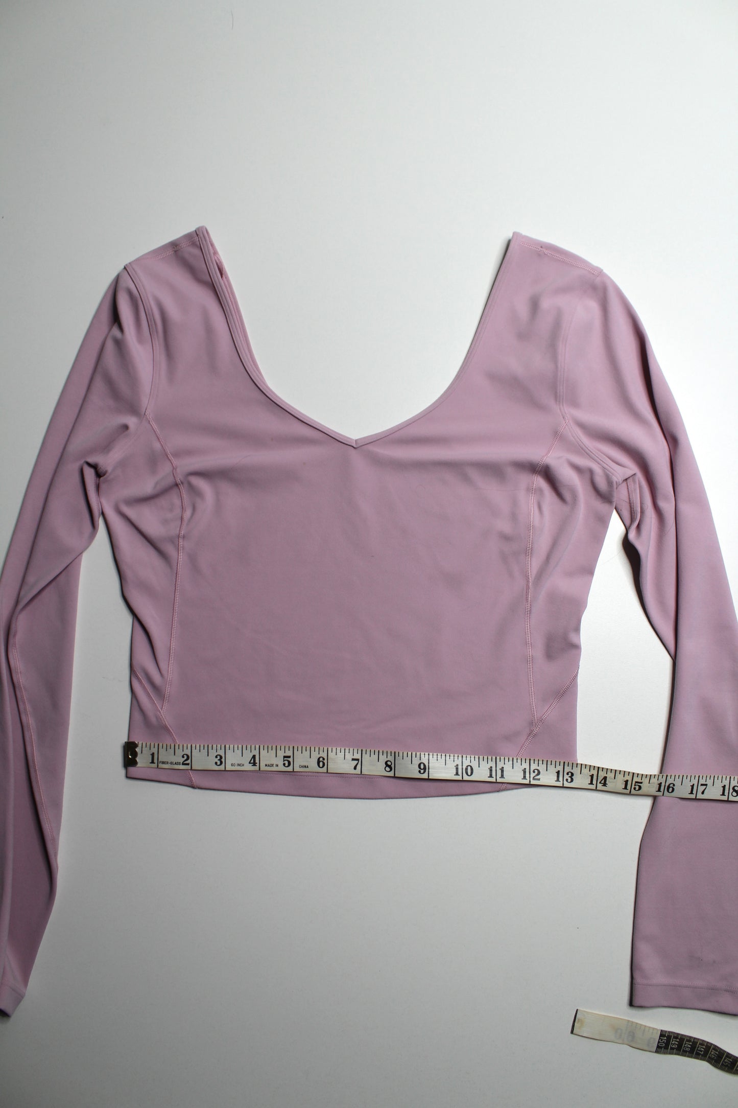 Lululemon pink peony ‘align’ v neck long sleeve, no size. Fits like 6