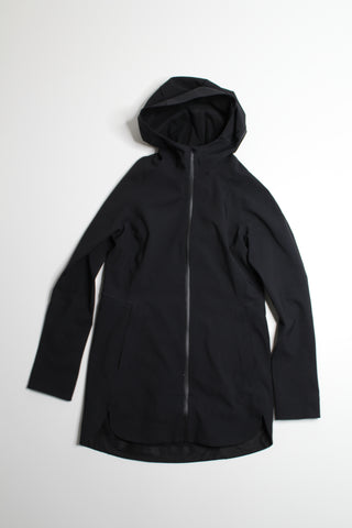 Lululemon black Glyde along soft shell rain jacket, size 2