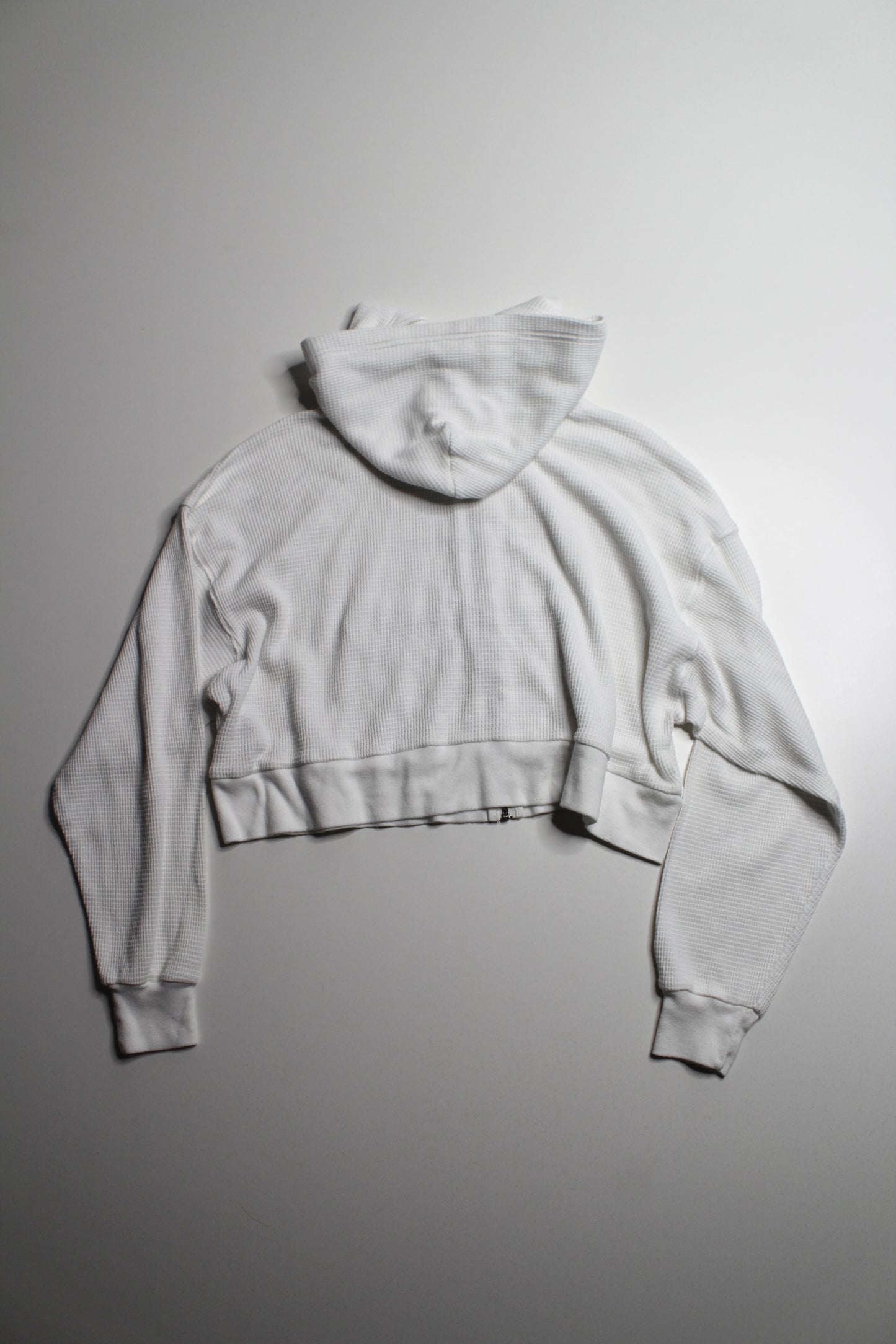 Aritzia TNA white waffle zip up hoodie, size 1 (size small, oversized)