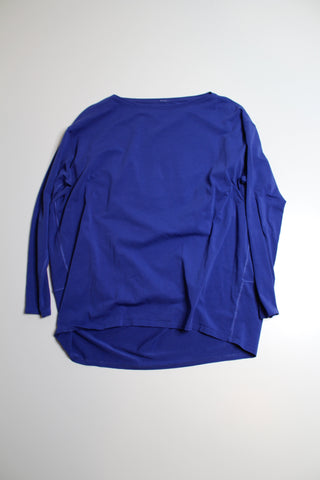 Lululemon blue back in action long sleeve, no size. Fits like size 6 (loose fit) (price reduced: was $36)