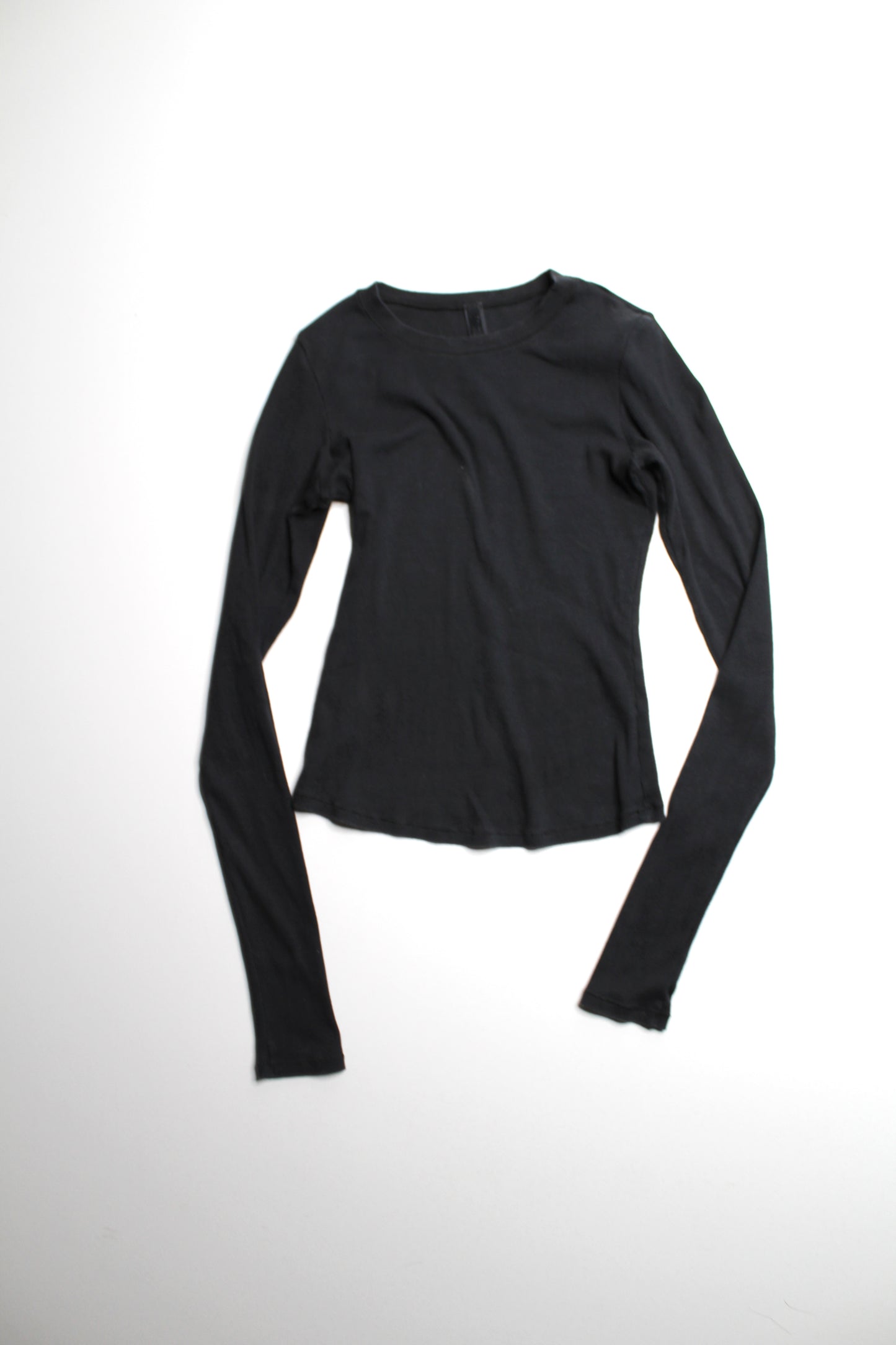 Skims black ribbed long sleeve, size xs