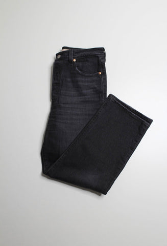 Levi's black wash ribcage straight leg jeans, size 29