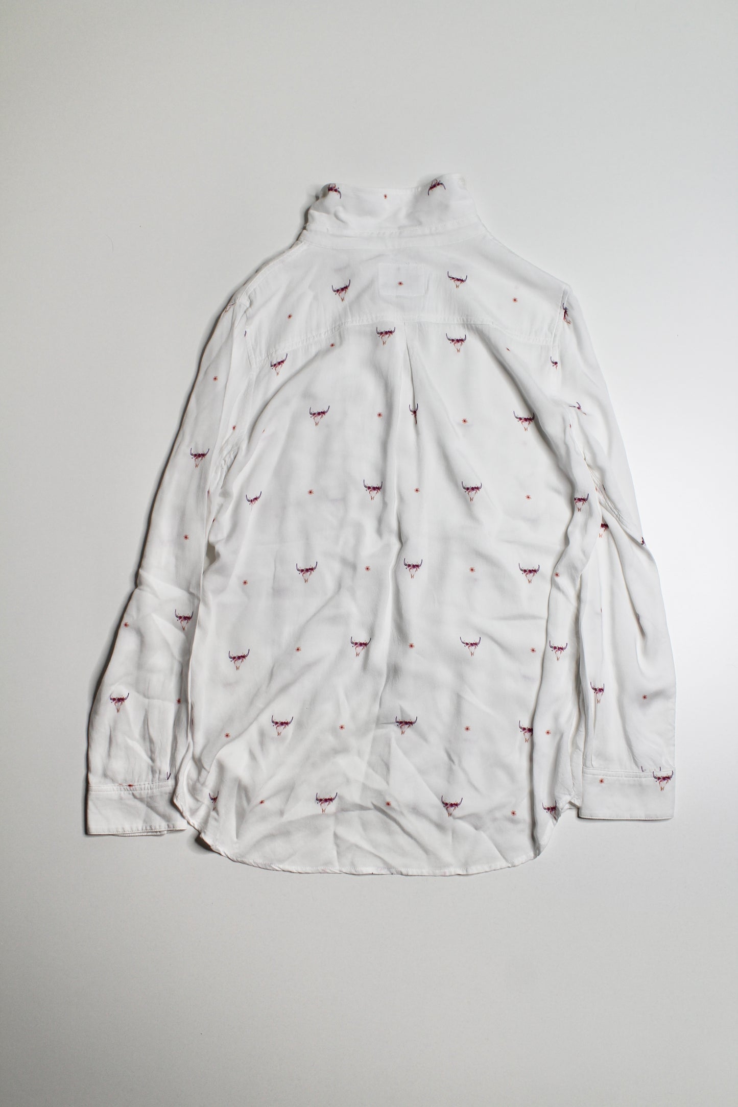 Rails white rosci print button up blouse, size large