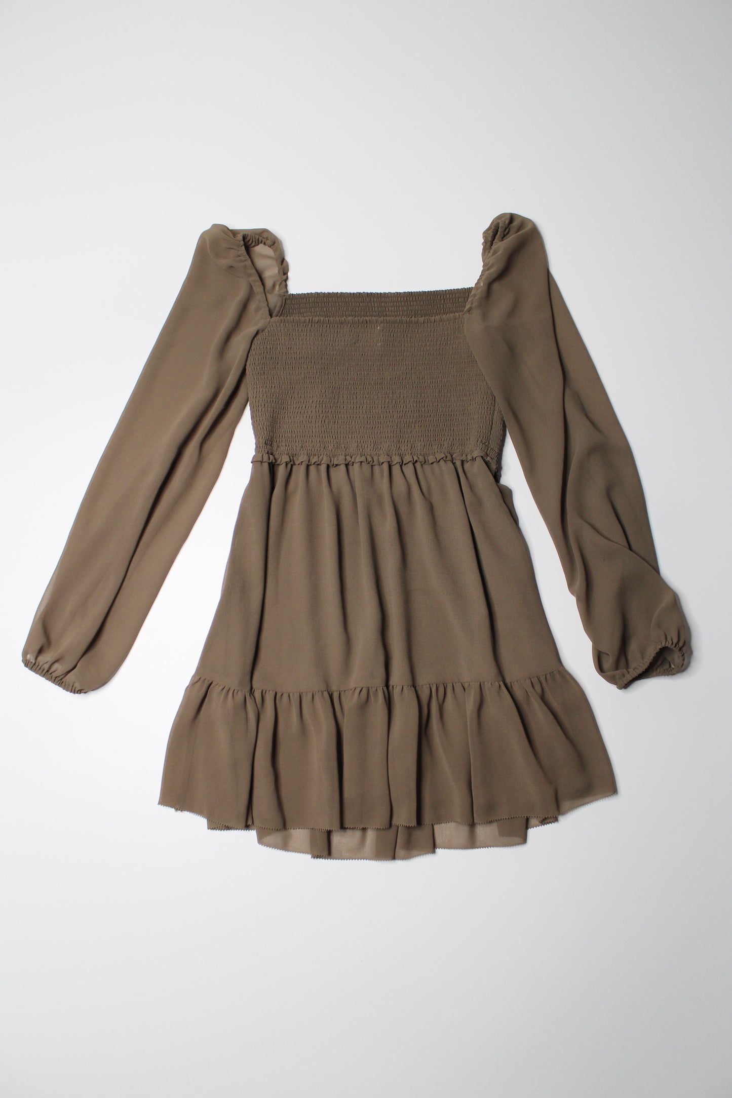 Aritzia Wilfred light brown ‘tempest’ dress, size xs