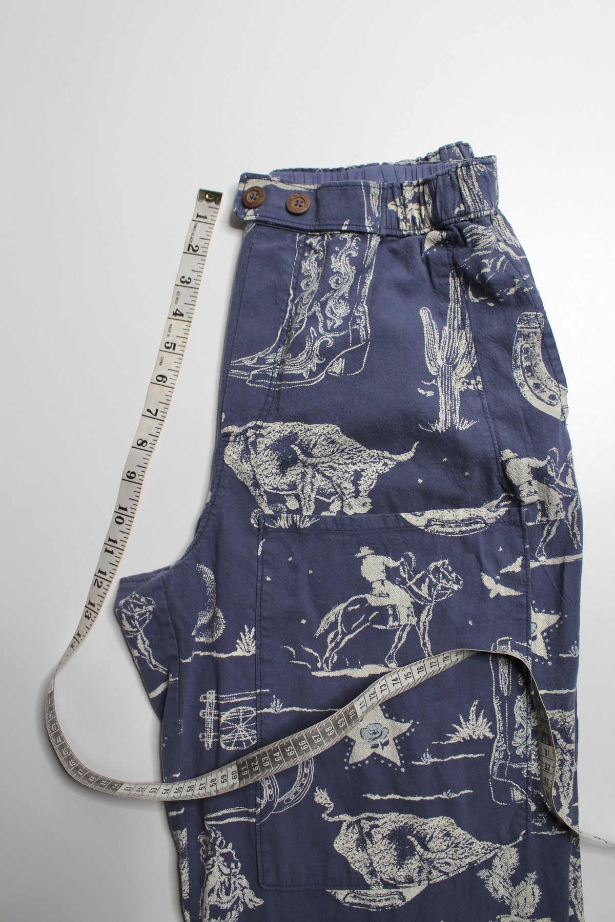 Free People seaside blue ‘rodeo’ pull on wide leg pant, size medium