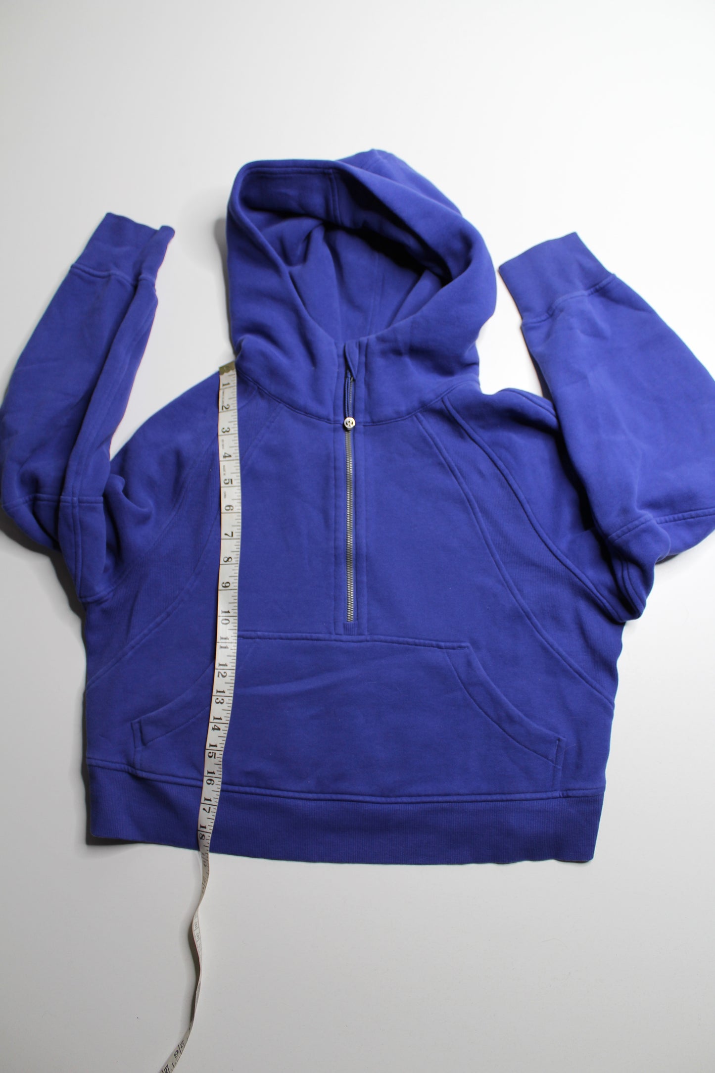 Lululemon blue 'oversized scuba 1/2 zip' hoodie size xs/s (fits 4/6)