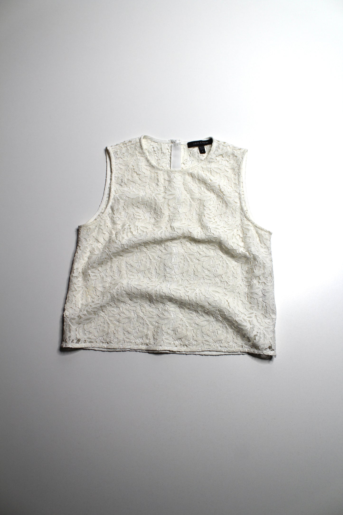 Judith & Charles ivory lace sleeveless blouse, size 4