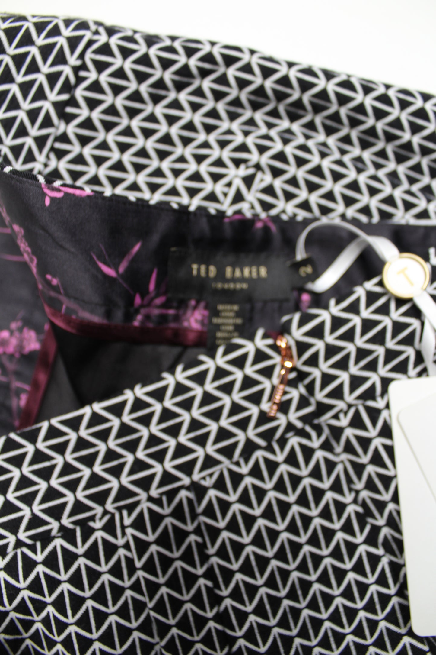 Ted Baker jacquard crop wide leg pants, size 2 *New with tags