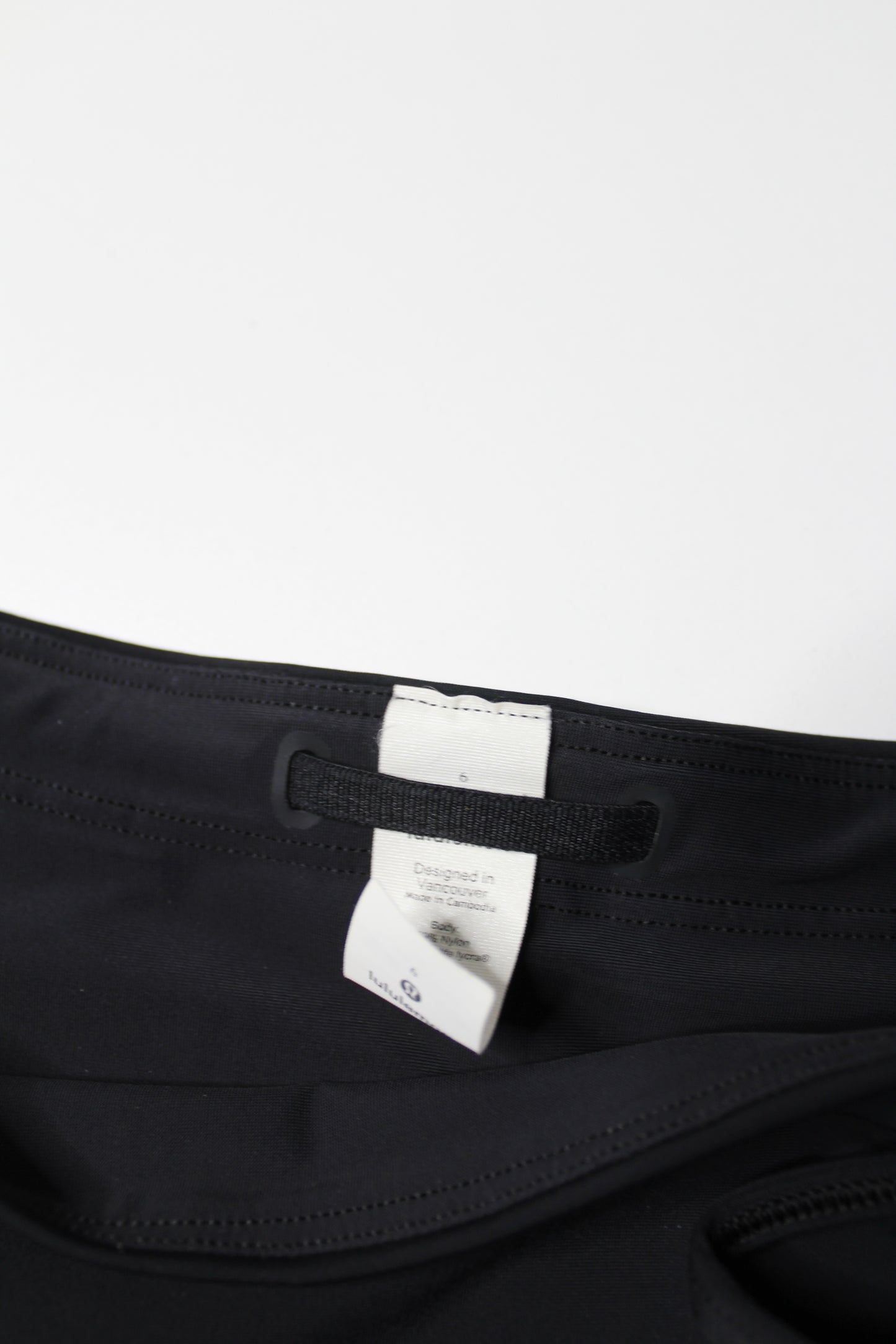 Lululemon black ‘shoreline’ bikini top, size 8 + bottom, size 6