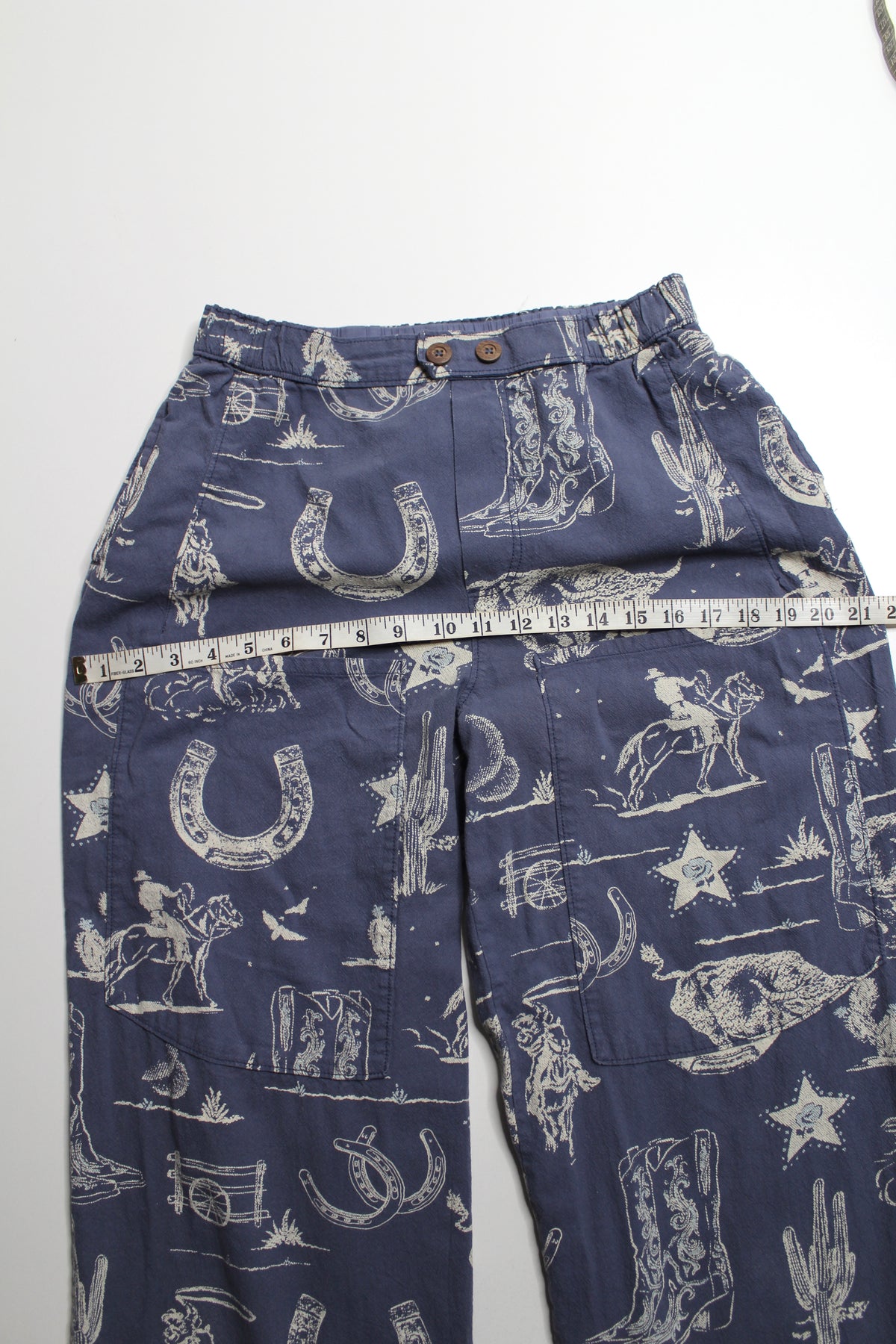 Free People seaside blue ‘rodeo’ pull on wide leg pant, size medium