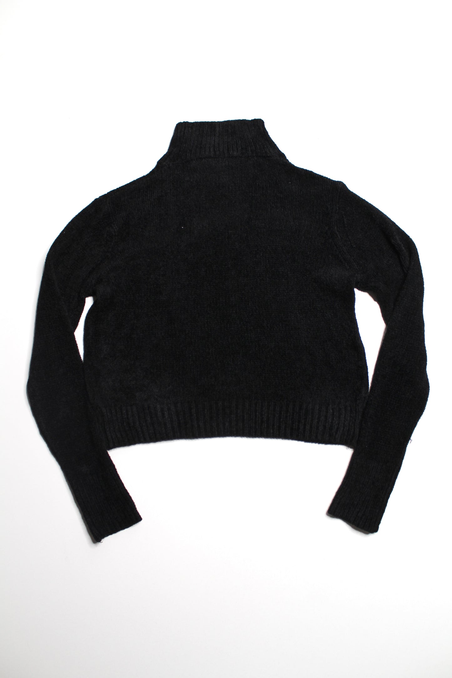 Aritzia Wilfred black chenille mock neck knit sweater, size medium