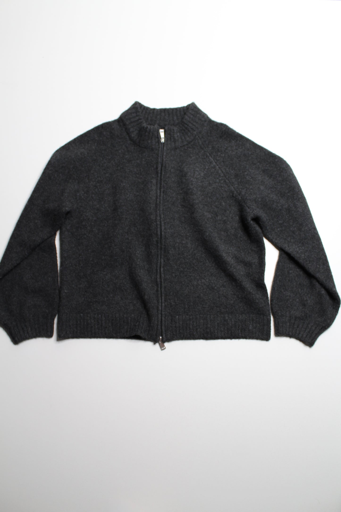 Smash + Tess dark grey knit zip up sweater, size M/L (loose fit)