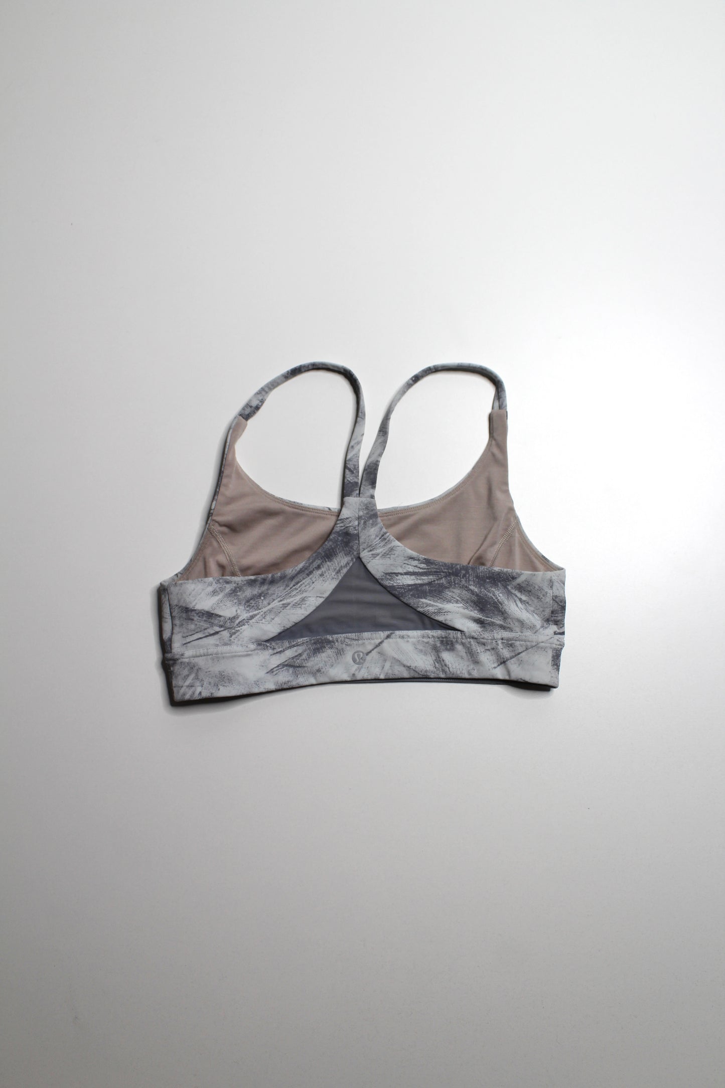 Lululemon grey/white 'train times' sports bra, size 10