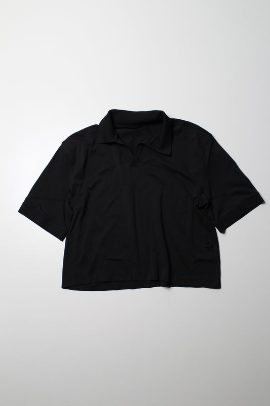 Lululemon black ‘swiftly relaxed fit polo’ short sleeve, size 8 (price reduced: was $40)