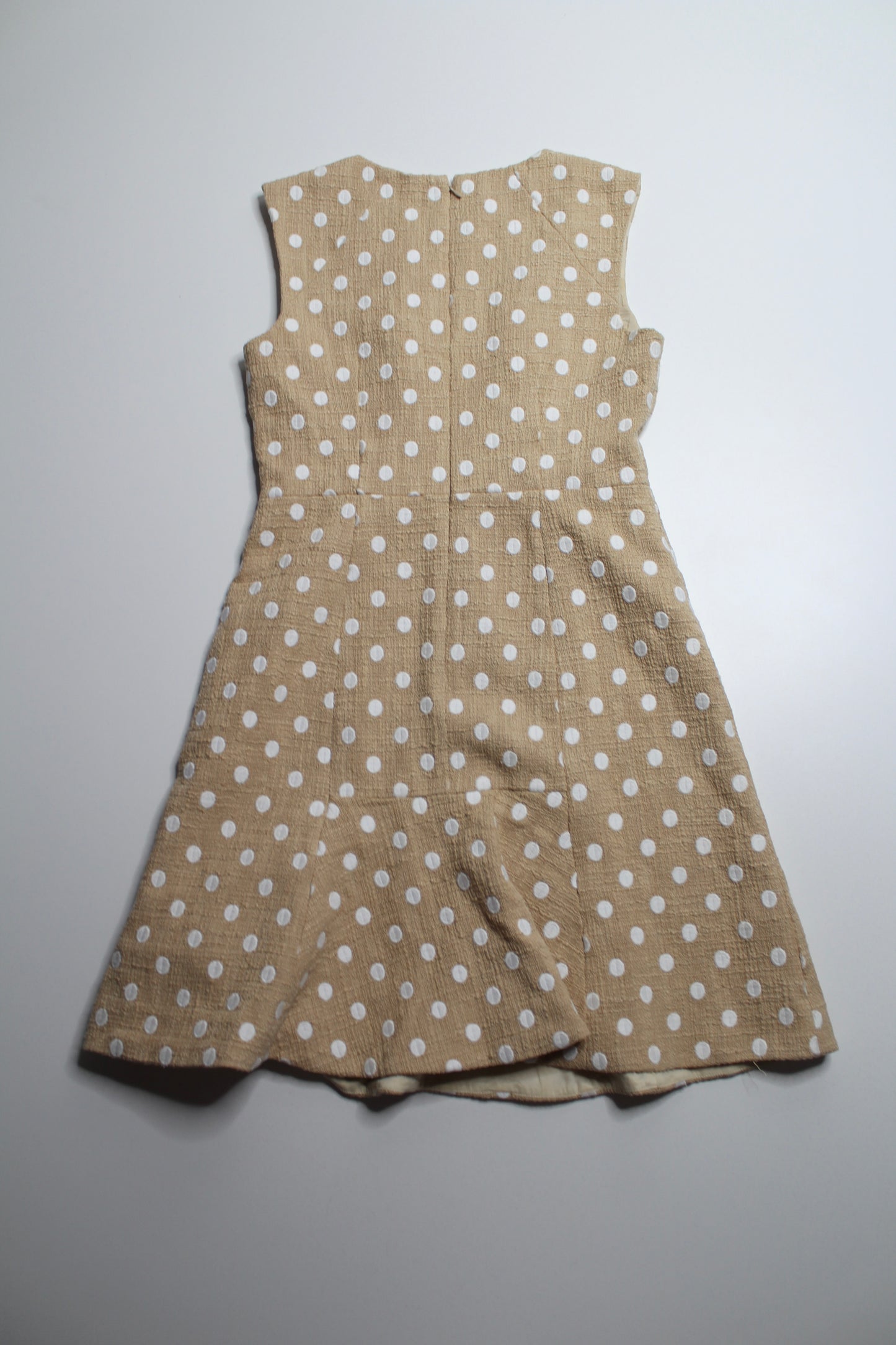 J.CREW beige/white ‘Marcy’ polka dot tweed dress, size 6