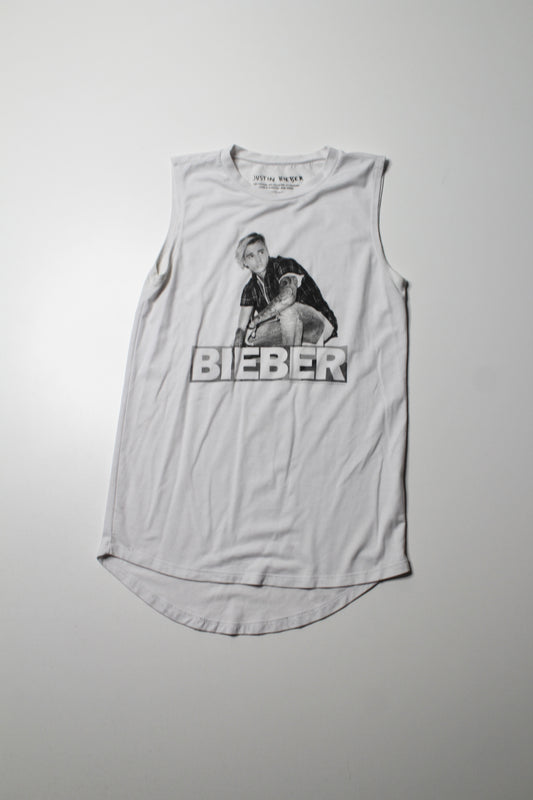 Justin Bieber white muscle tank, size small (loose fit)