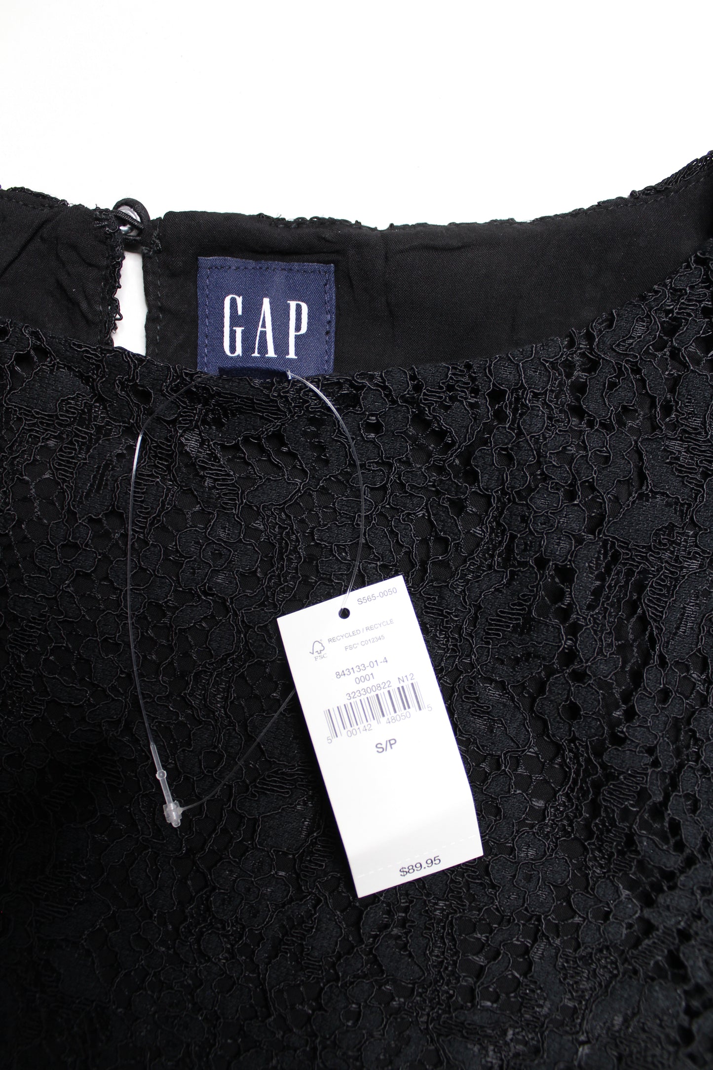 Gap black lace boatneck sleeveless top, size small *new with tags *matching skirt available (additional 50% off at checkout)
