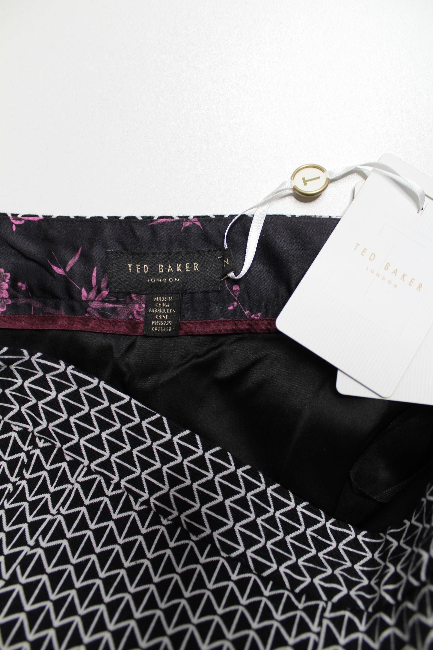 Ted Baker jacquard crop wide leg pants, size 2 *New with tags