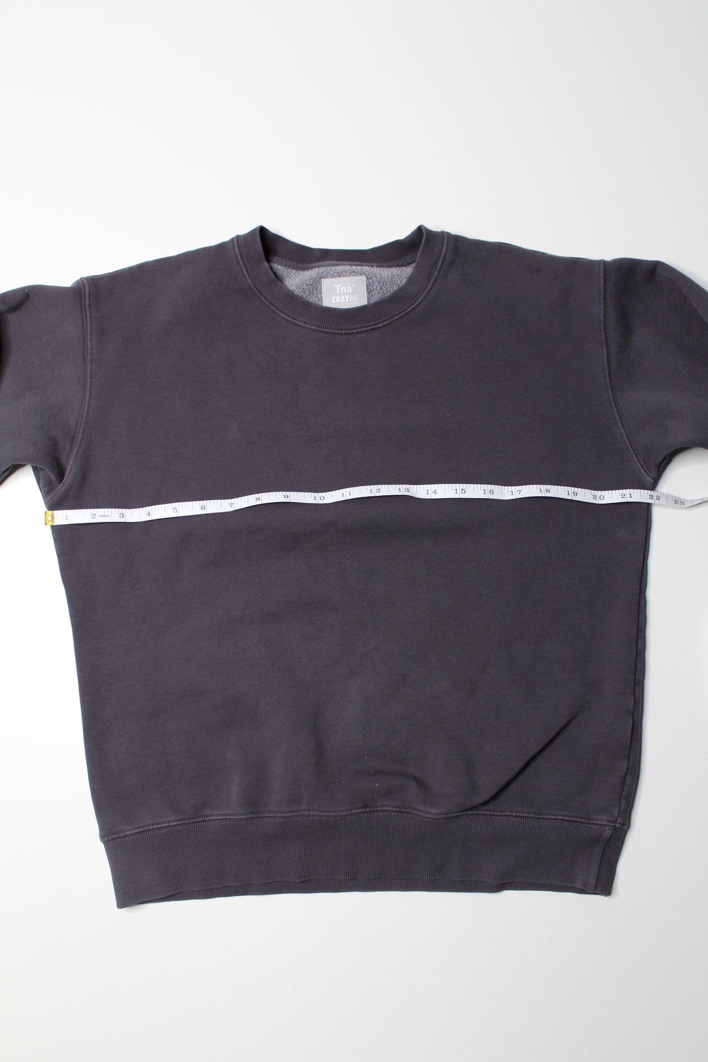 Aritzia TNA grey COZY AF fleece crew neck sweater, size small (matching jogger available )