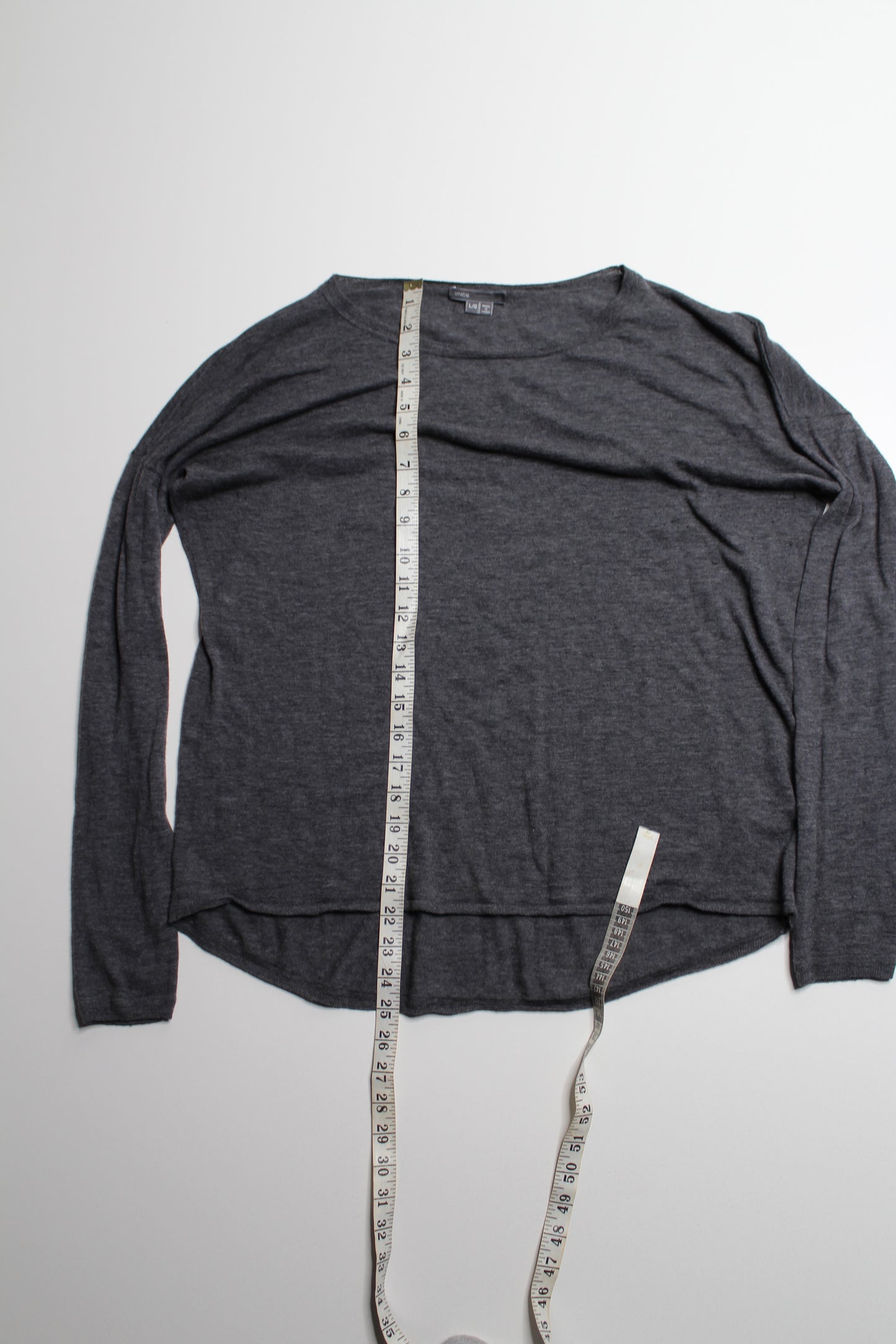 Vince dark grey wool/cashmere long sleeve, size large