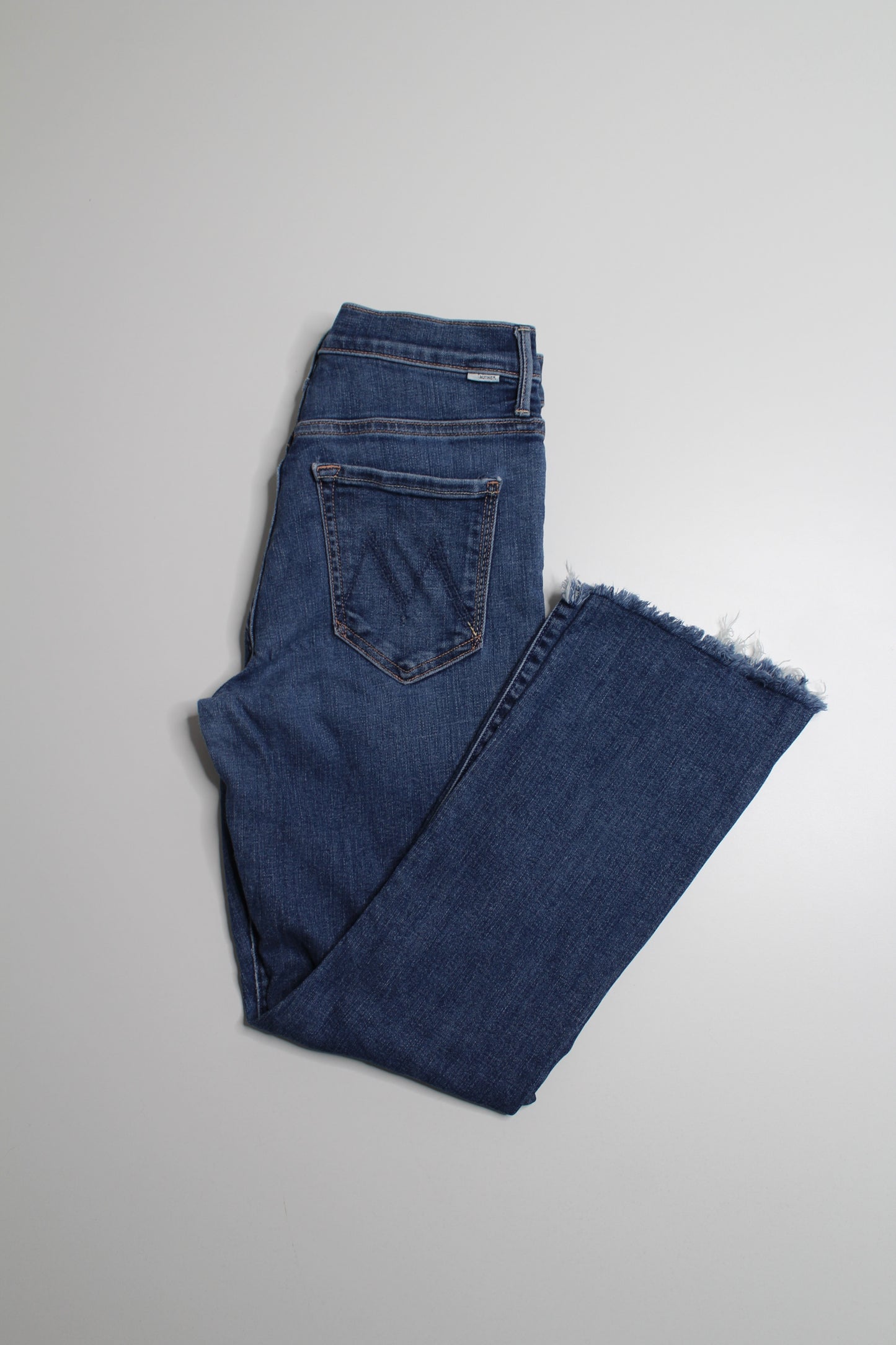 Mother girl crush ‘the insider crop step fray’ jeans, size 27 (25”)