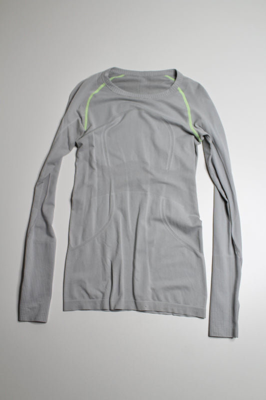 Lululemon light grey swiftly long sleeve, size 6