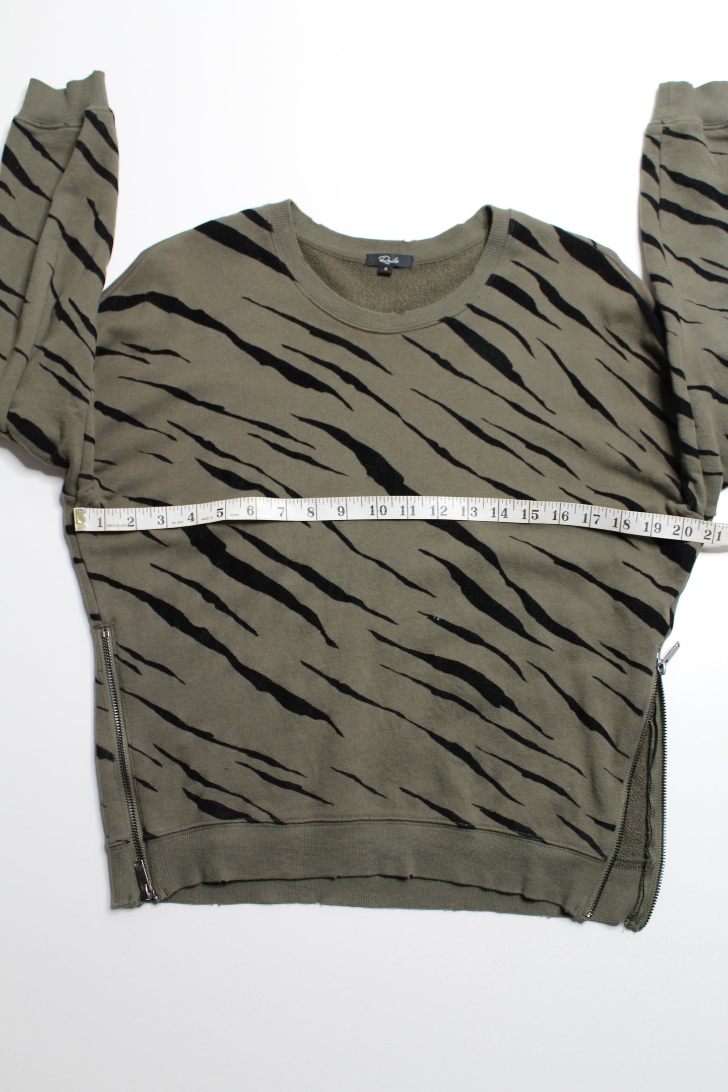 Rails olive/black ‘Marlo’ flocked tiger sweater, size small