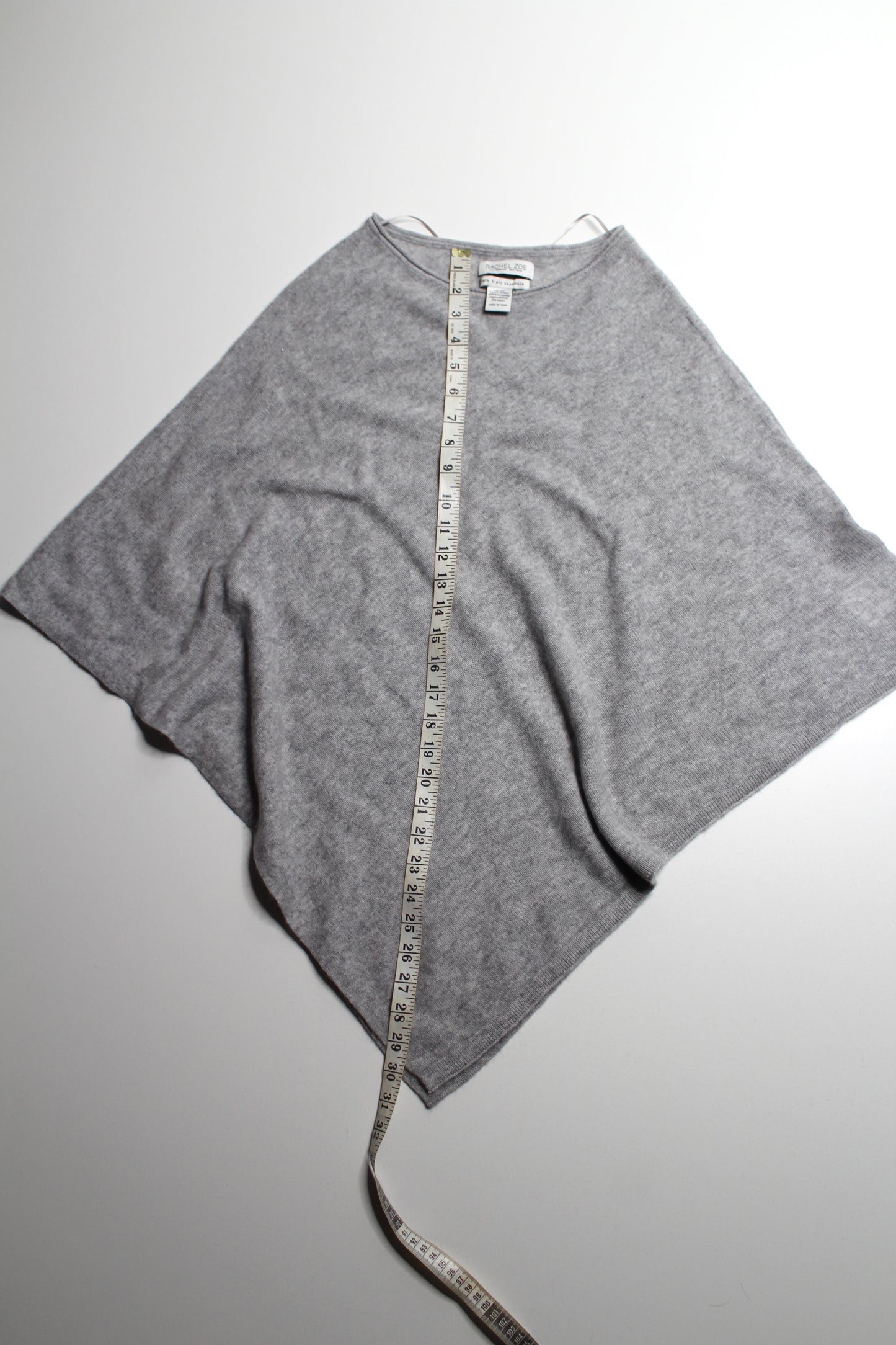 Rachel Zoe light grey cashmere poncho, one size