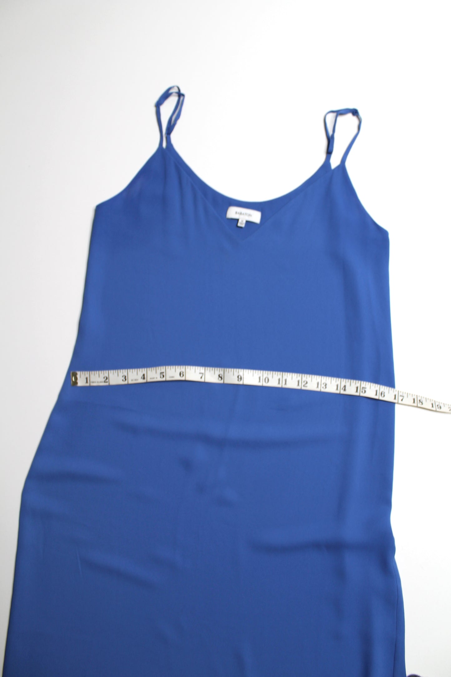 Aritzia Wilfred blue v neck midi dress, size xsmall (relaxed fit)