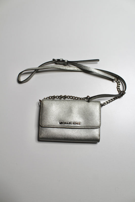 Michael Kors small silver purse/clutch (removable strap)