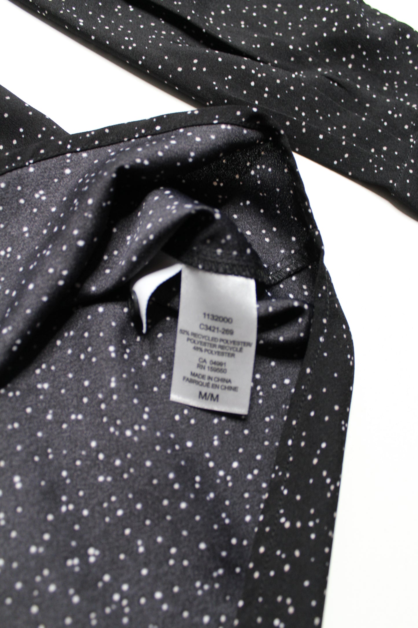 Hilary Radley black/white speckled blouse, size medium