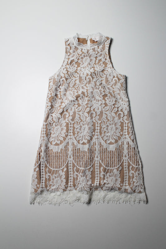 Entro white lace/nude overlay shift dress, size 4 (additional 20% off)