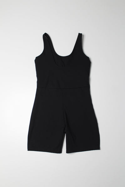 Girlfriend Collective black shorts unitard, size large