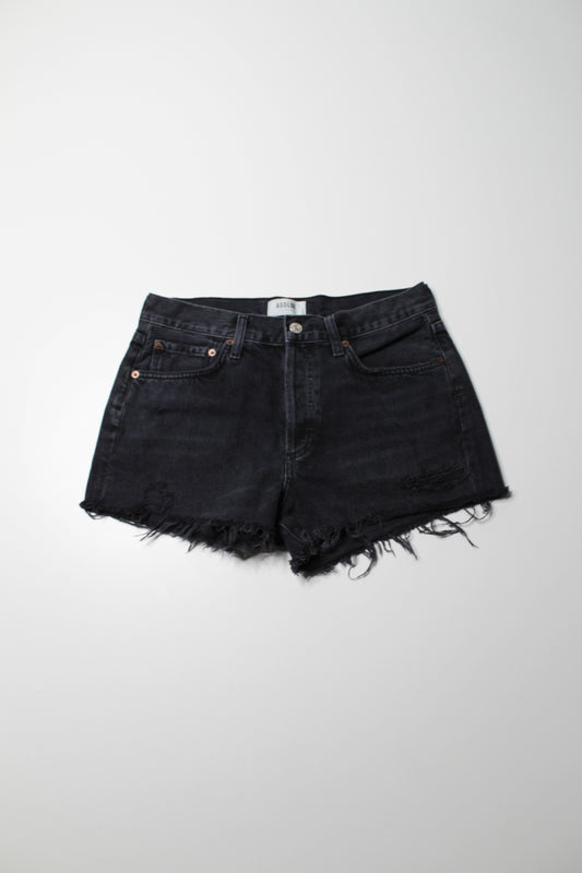 AGOLDE black wash high rise cut off ‘parker’ jean shorts, size 27 (price reduced: was $78)