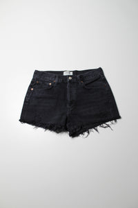 AGOLDE black wash high rise cut off ‘parker’ jean shorts, size 27