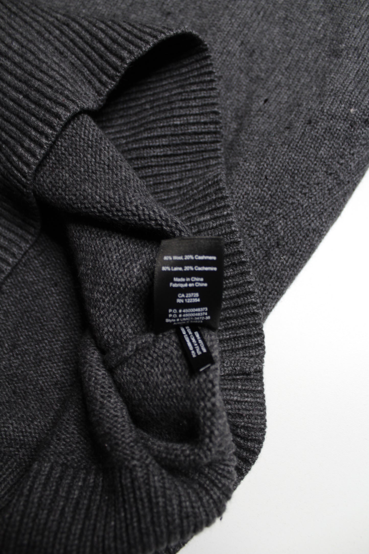 Aritzia Babaton dark grey wool/cashmere turtleneck sweater, size medium (sale: was $30)