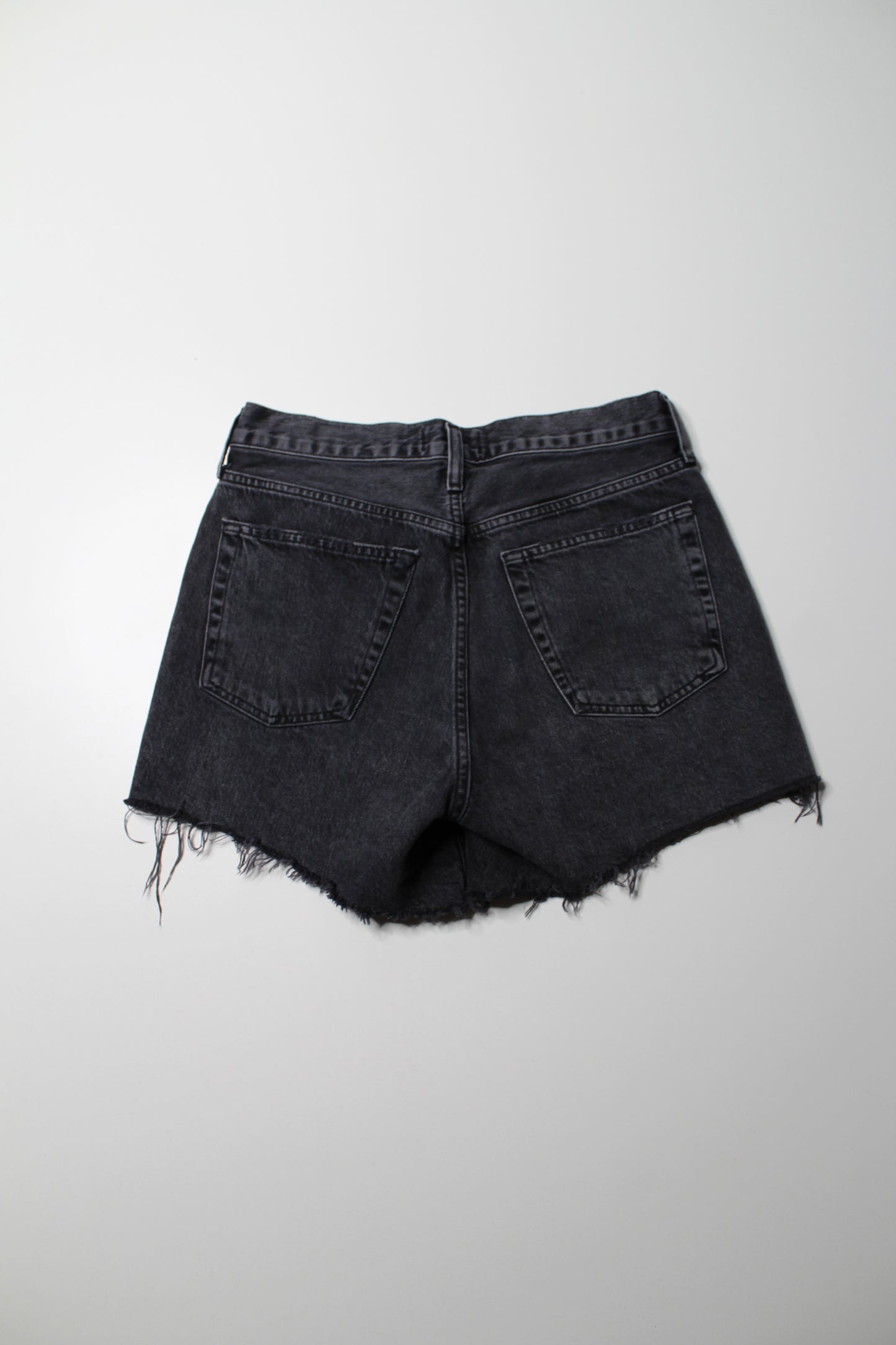 AGOLDE black wash high rise cut off ‘parker long’ jean shorts, size 26 (price reduced: was $78)