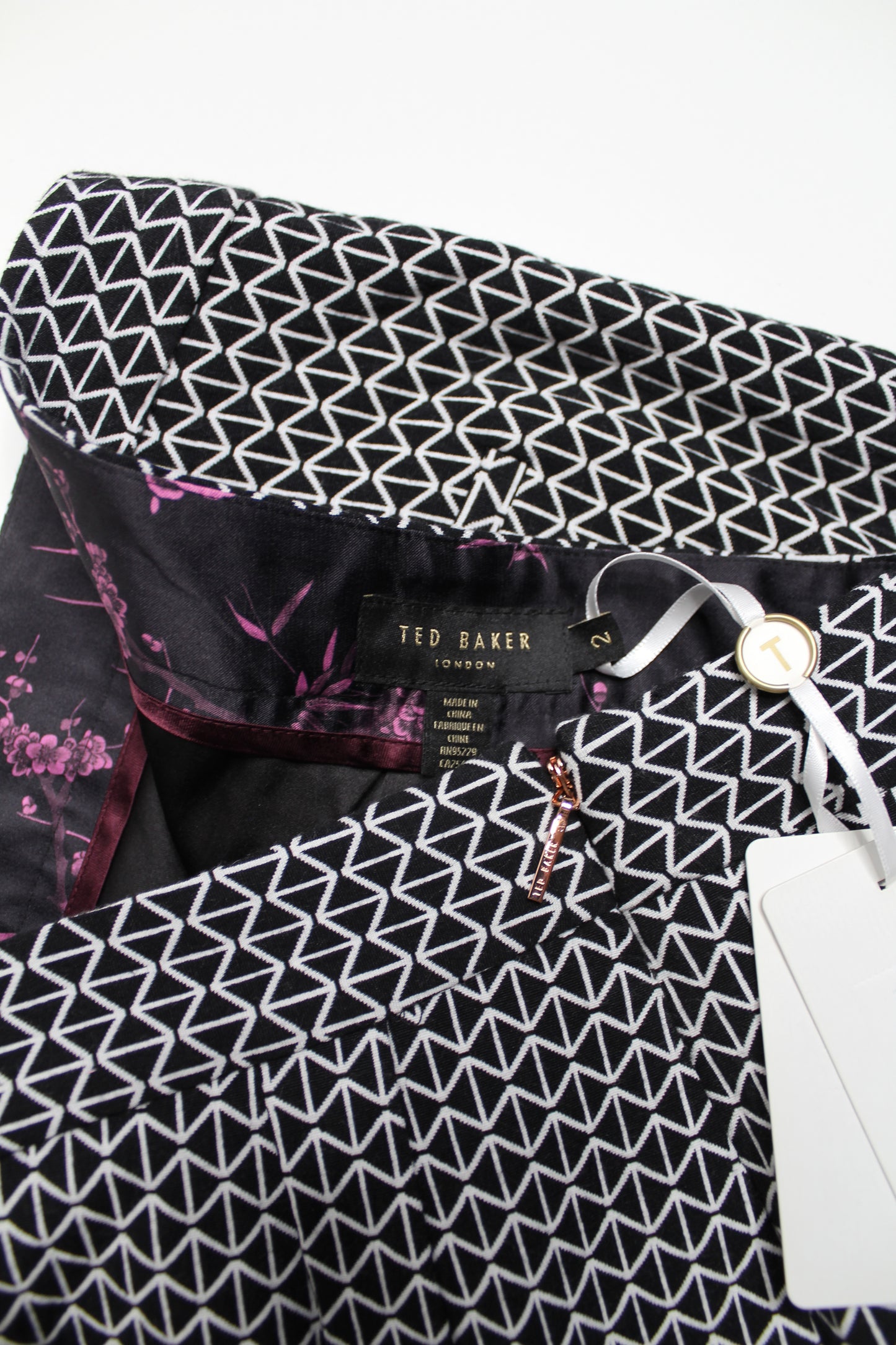 Ted Baker jacquard crop wide leg pants, size 2 *New with tags