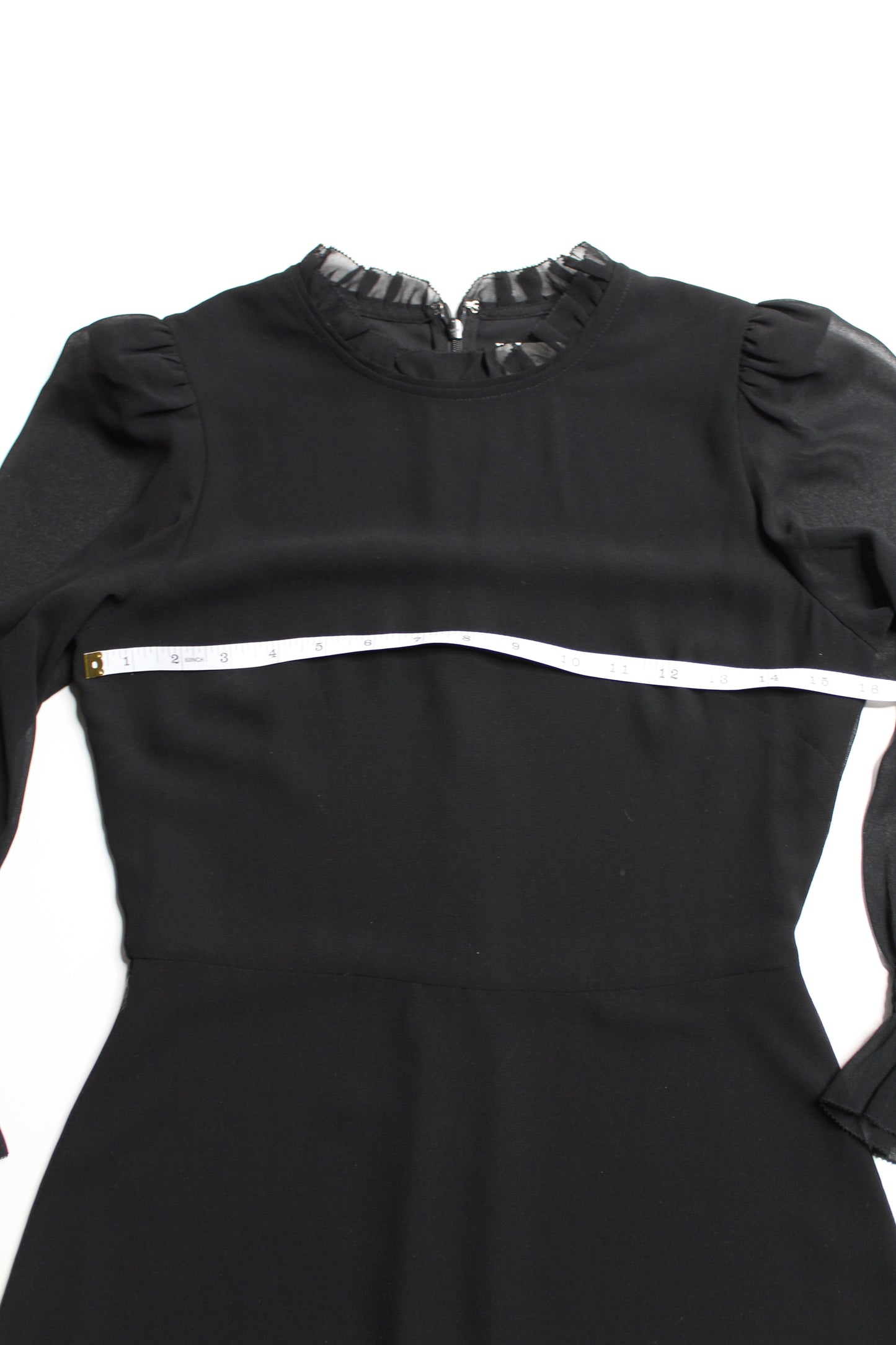 Aritzia Wilfred 'swept' black chiffon mini dress, size 4