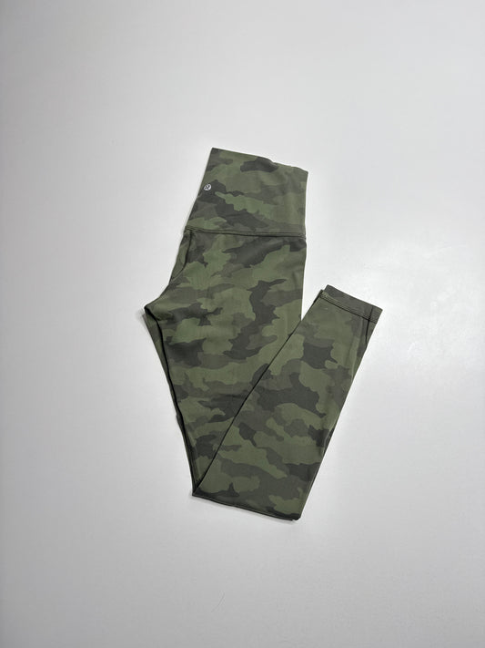 Lululemon green camo ‘align’ leggings, size 8 (28")