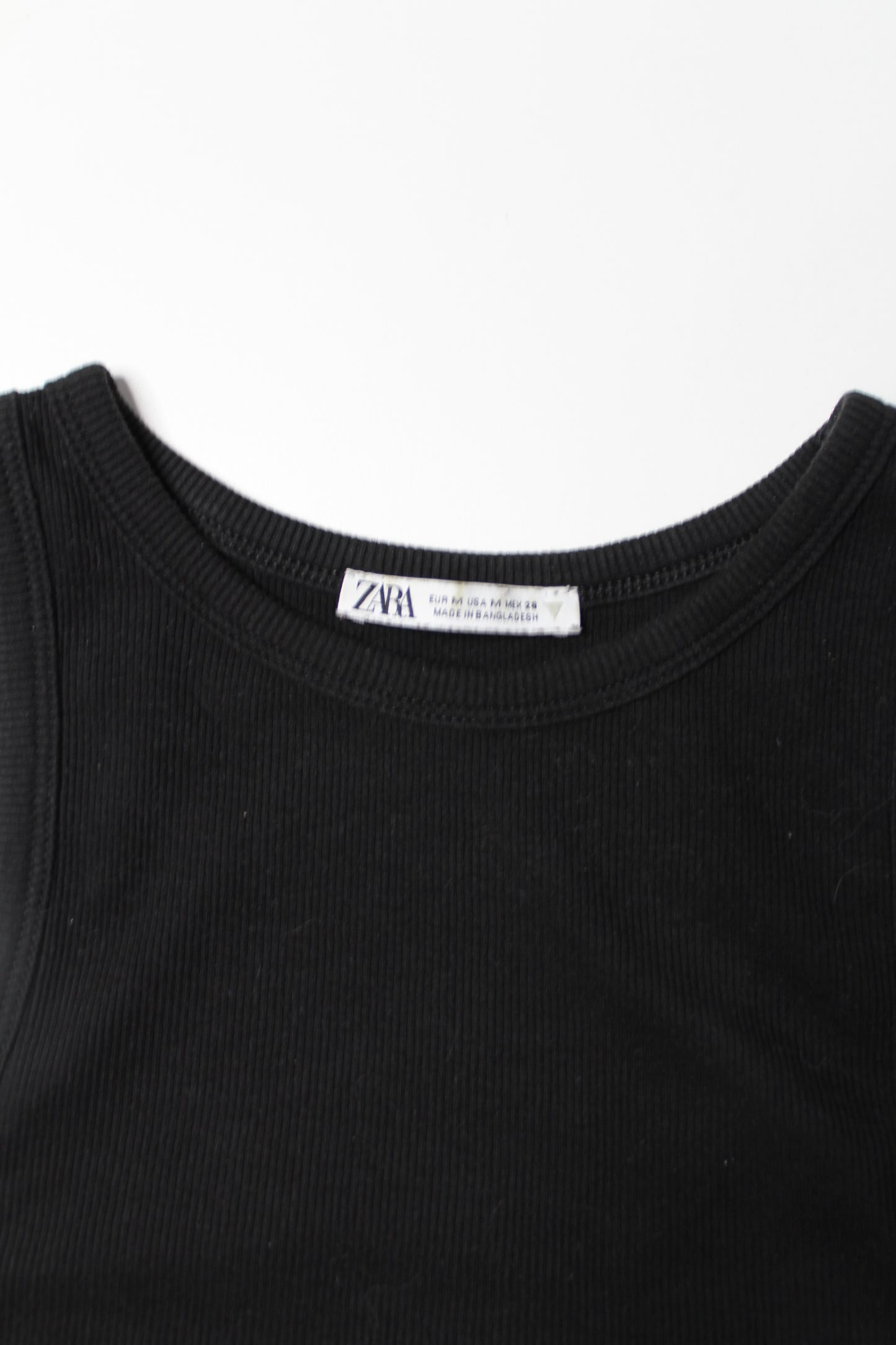 Zara black cropped tank, size small