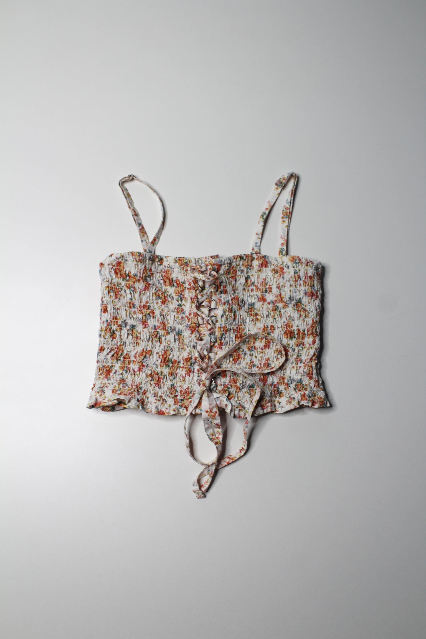 American Eagle cropped lace up tube top, size small