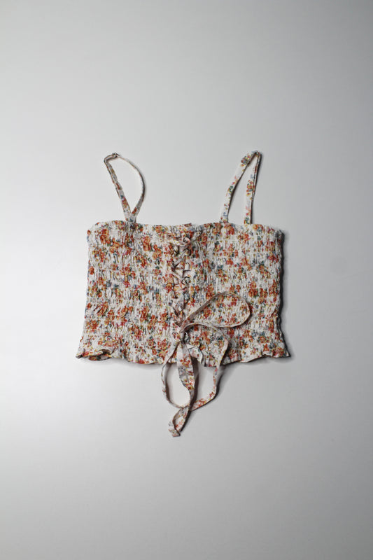 American Eagle cropped lace up tube top, size small